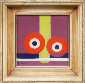 Margarita Gibbons (1906 - 1976) Antique American Modernist Framed Abstract Original Oil Painting