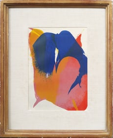 Circle of Paul Jenkins Antique American Abstract Expressionist Framed Original Silkscreen Print
