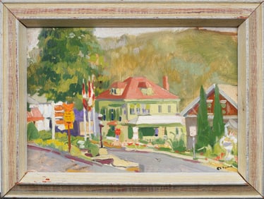 Finely Painted Antique American Impressionist Signed and Framed Landscape Original Oil Painting