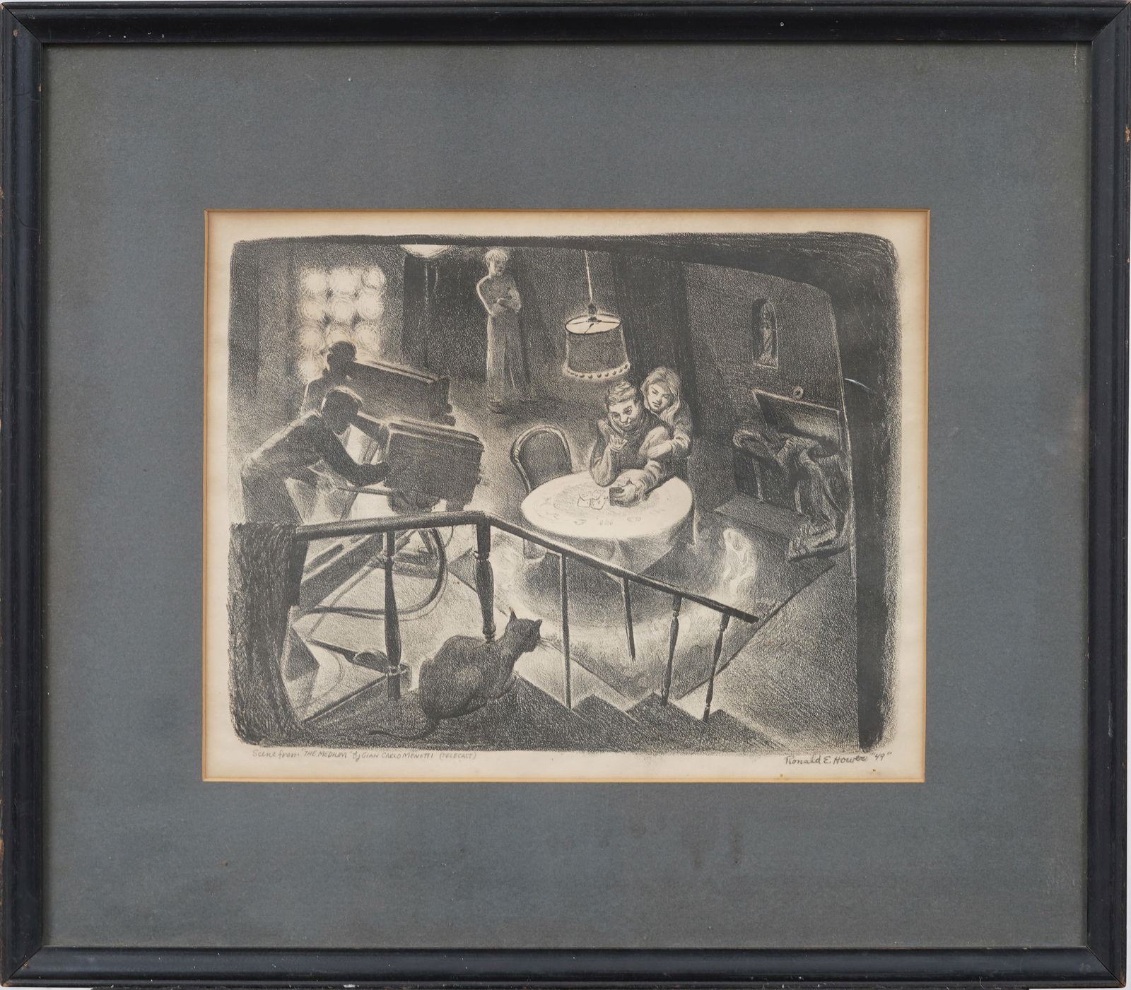 Ronald Hower Signed Antique American Modernist Classic Hollywood Cinema Print Original Work (1 of 8)