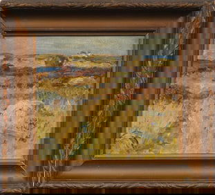Antique American Boston School Cape Cod Beach Dune Landscape Impressionist Oil Painting