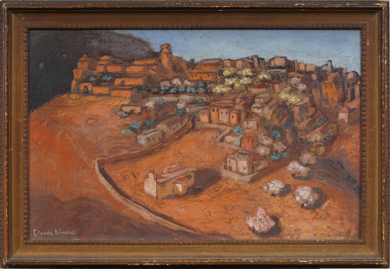 Antique European Modernist Cityscape Signed Framed Original Oil Painting (1 of 7)