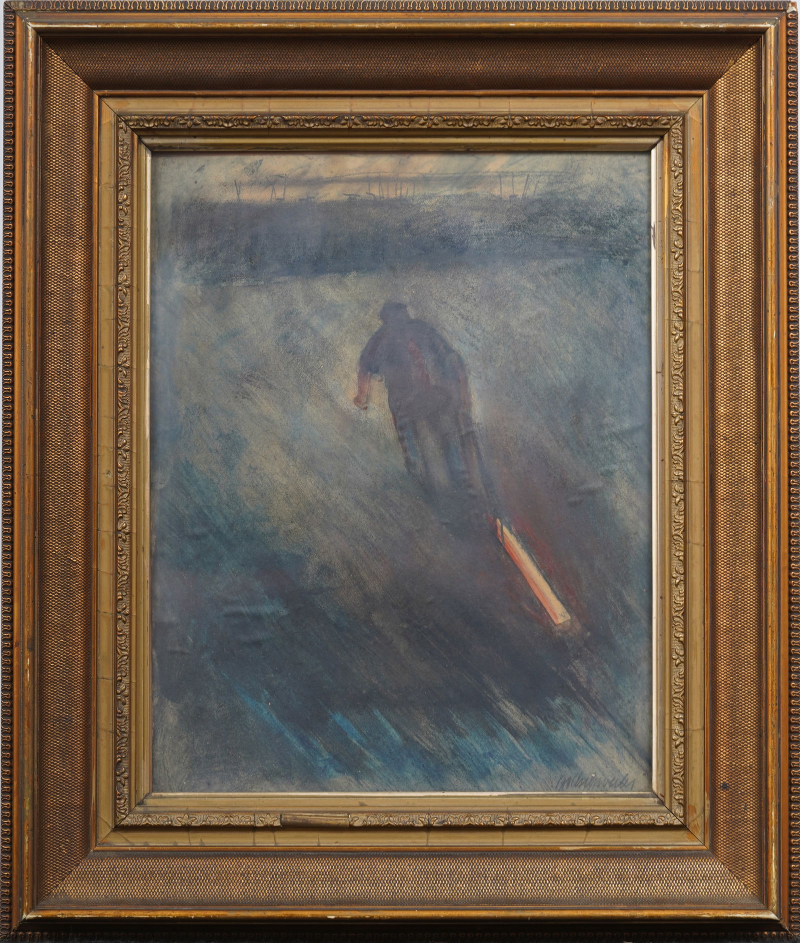 Antique American Ashcan School Steel Mill Worker Signed Framed Early Portrait Industrial Painting (1 of 6)