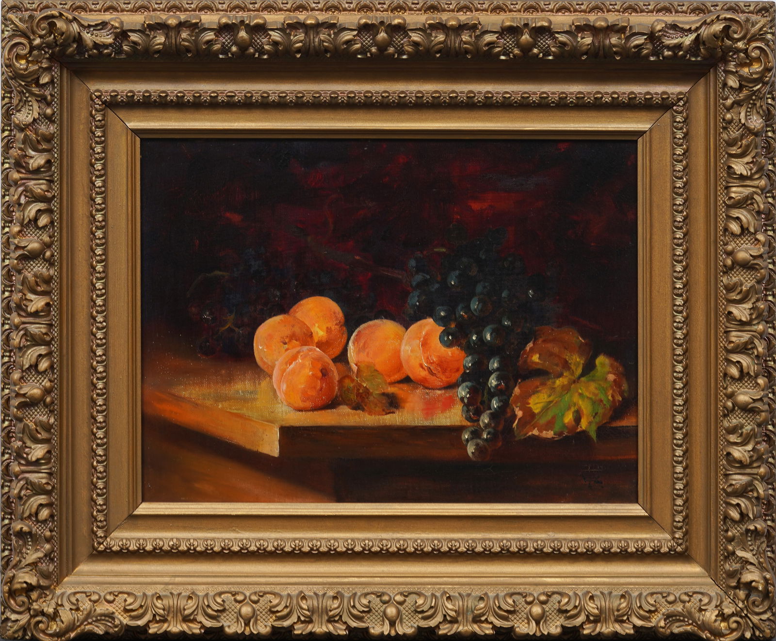 Antique American Original 19th Century Fruit Still Life Nicely Framed Oil Painting (1 of 5)