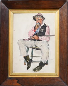 Circle of Norman Rockwell (1894-1978) Antique American Illustration Preliminary Oil Painting Sketch