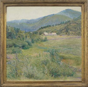 Antique American Framed Pennsylvania Impressionist Landscape Original Oil Painting