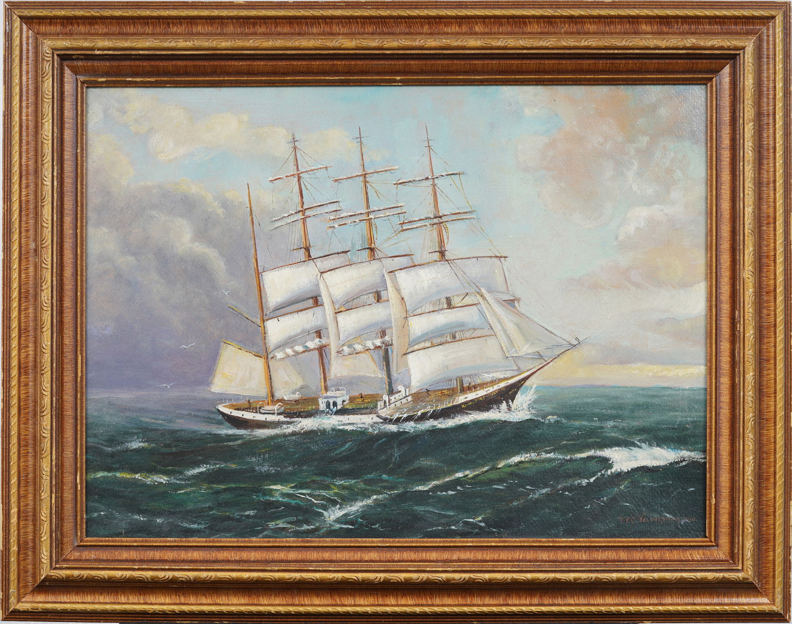 Theodore Victor Carl Valenkamph (1868 - 1924) Antique American Signed Seascape Original Oil Painting (1 of 6)