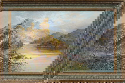 Frank Hider (c.1861 - 1933) Antique English Detailed River Landscape Framed Original Oil Painting