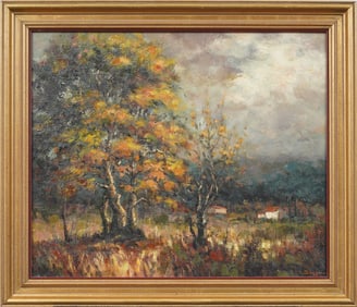 Eugene Sandrini (1925 - 1998) Antique French Impressionist Landscape Original Oil Painting