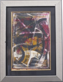 Signed Abstract Expressionist Framed Original Mixed Media Painting