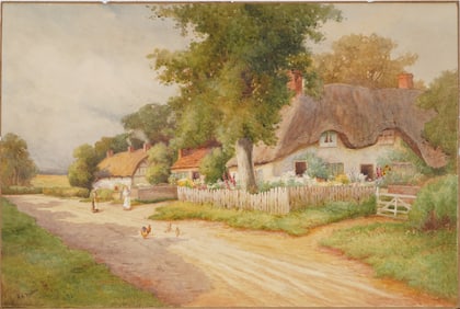 Alfred A Waters (1849 - 1912) Antique English Impressionist Landscape Original Bucolic Painting