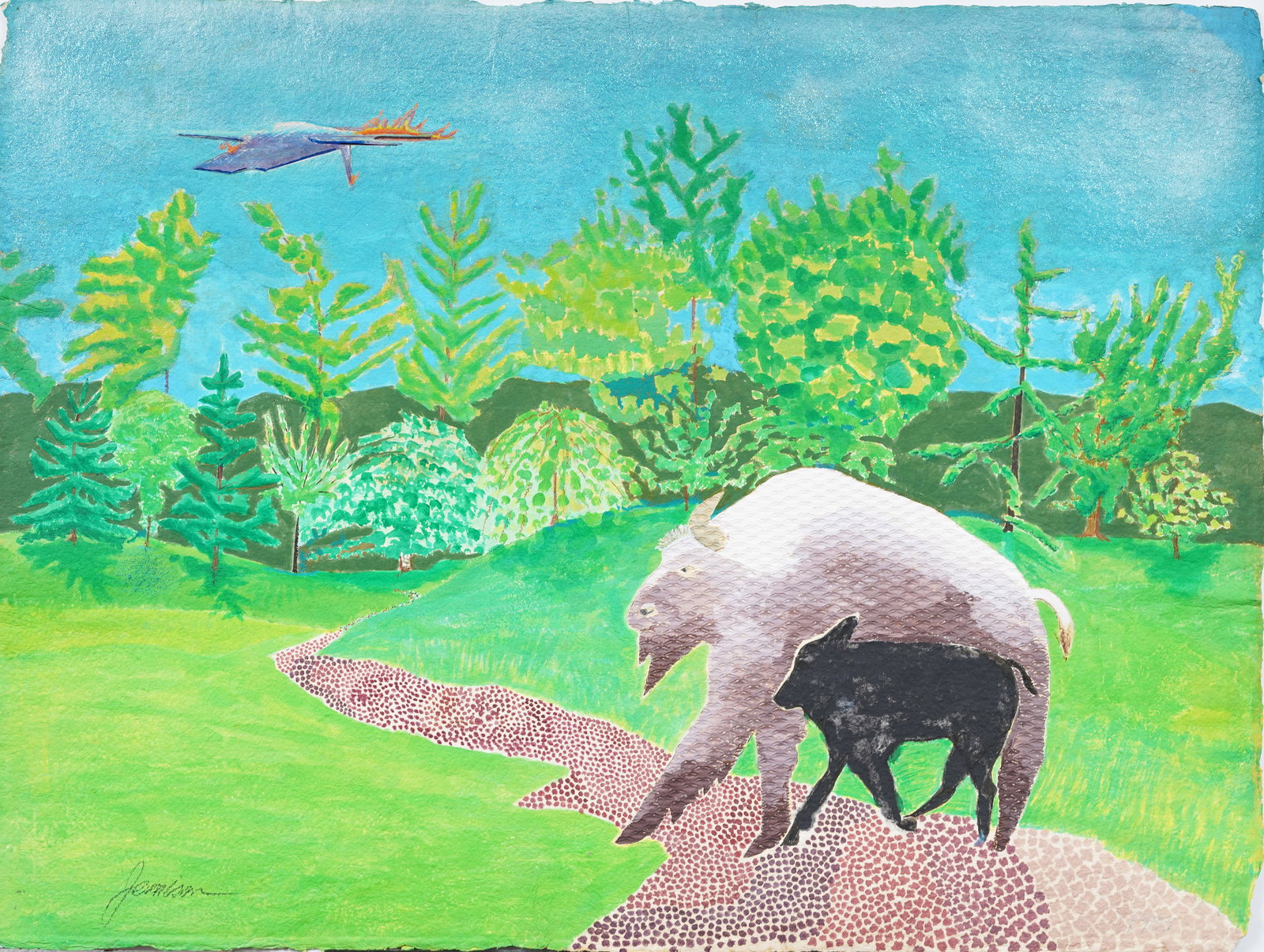 Signed Surreal American Modernist Landscape Painting (1 of 7)