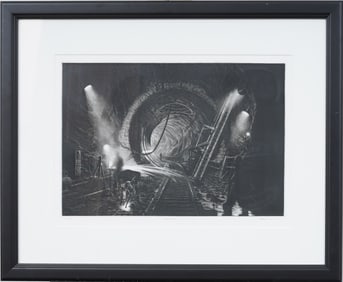 Craig McPherson (B. 1948) Vintage American Modernist "NY Water Tunnel" Modernist Print