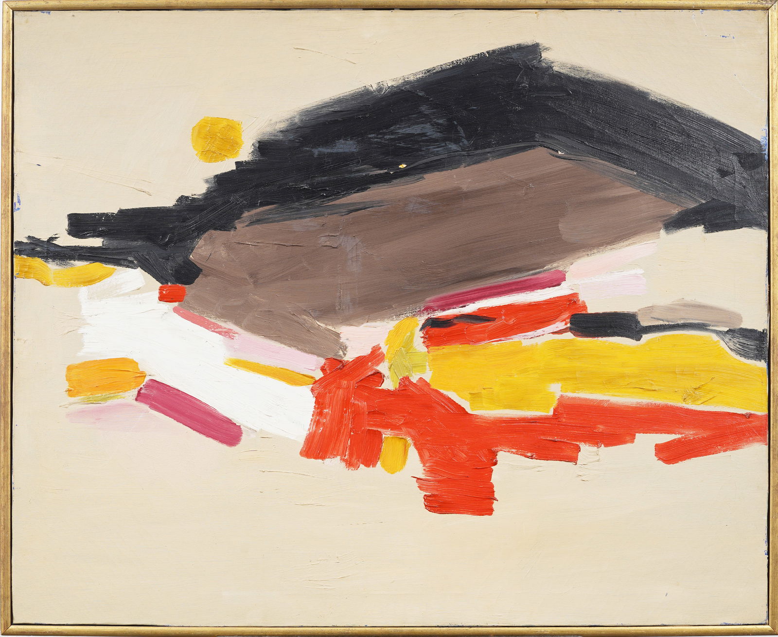 Antique American Large Abstract Expressionist Framed Minimalist Landscape Original Oil Painting (1 of 7)