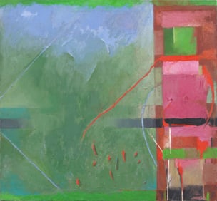 Ellen Shire "Mallorca Revisited" American Modernist Abstract Expressionist Oil Painting