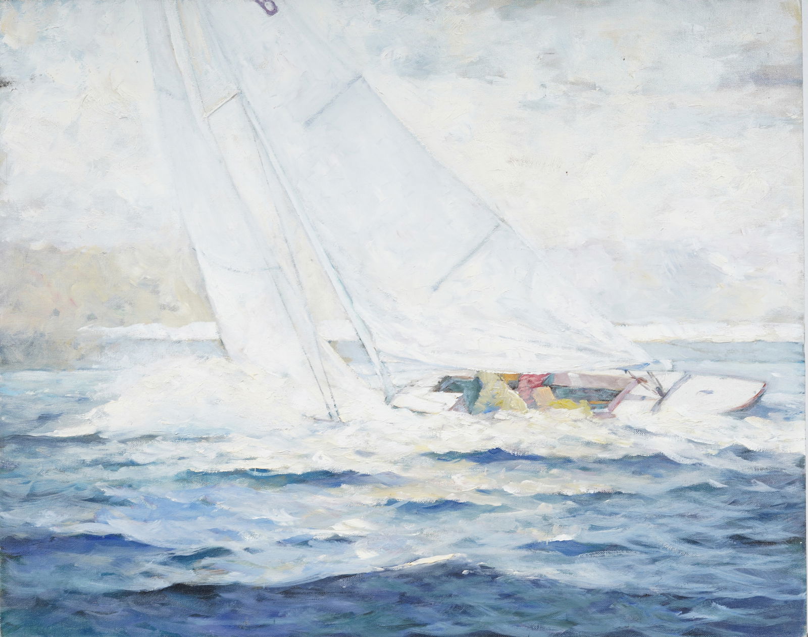 James Consor Large Signed American Nautical Whaling Seascape Framed Oil Painting (1 of 4)