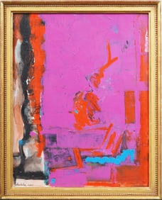 Signed Vintage American School Abstract Expressionist Framed Original Oil Painting
