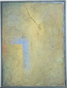 Signed Vintage Mid Century Modern Abstract American School Signed Original Oil Painting