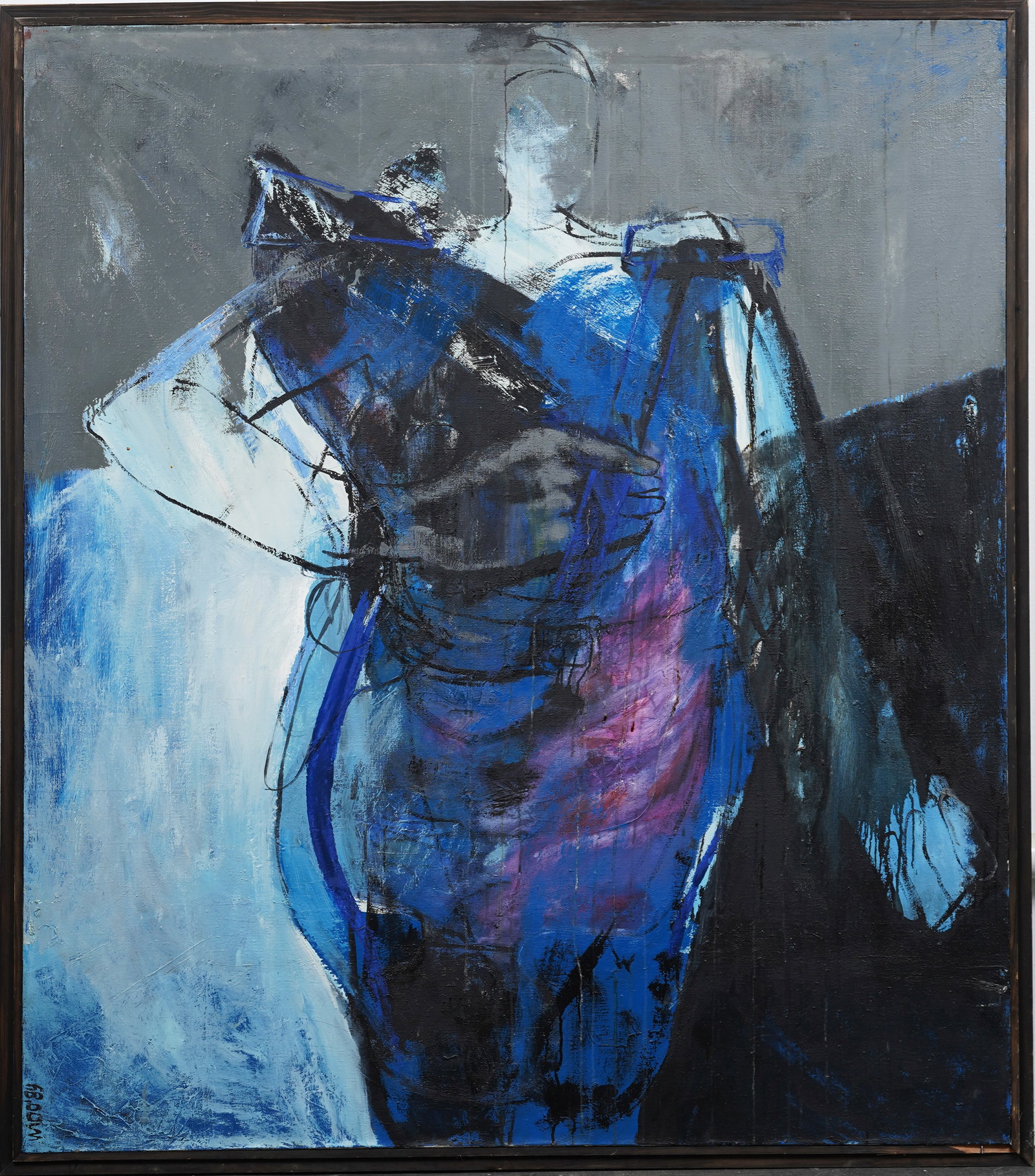 Monumental Polish Modernist Abstract Original Oil Painting Signed "Litvin" (1 of 10)