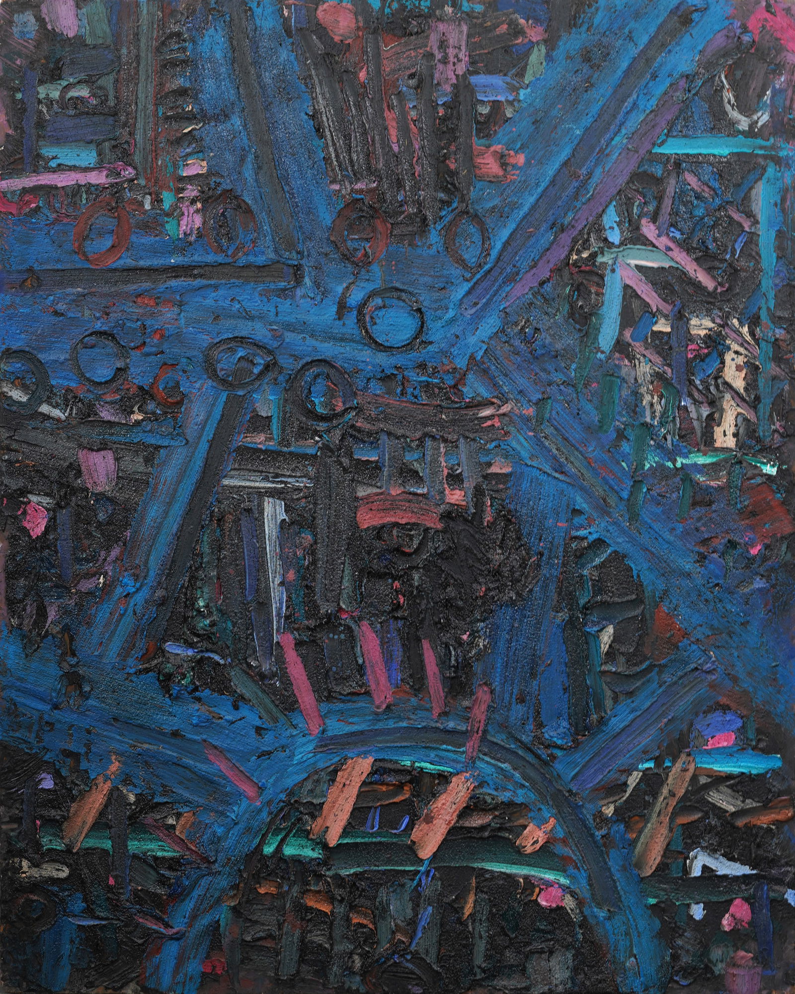 Jay Milder (b. 1934) Monumental American School Abstract Expressionist Original Oil Painting: Born in Omaha, Nebraska, Jay Milder became a noted abstract painter in the New York art scene from 1958 when he, Bob Thompson, and Red Grooms founded City Gallery. As a child he was influenced by both