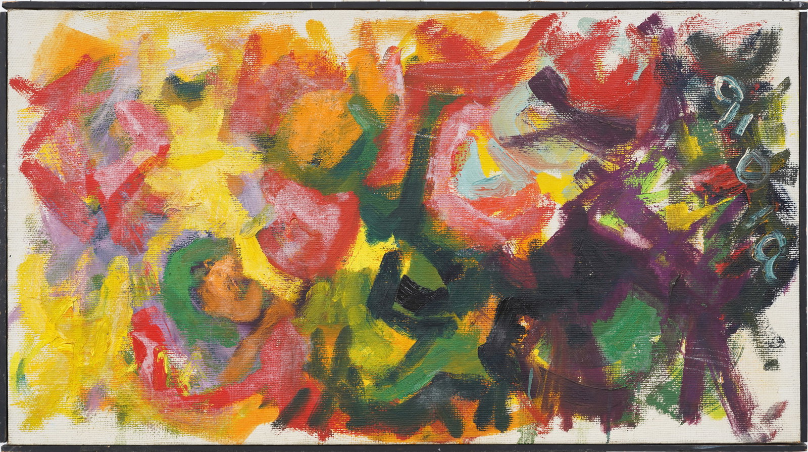 Antique American Abstract Expressionist Large Framed Oil Painting (1 of 5)