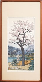 Toshi Yoshida (1911 - 1995) Antique Japanese Woodblock "Pine Tree of the Friendly Garden" Print