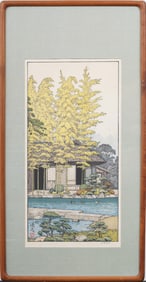 Toshi Yoshida (1911 - 1995) Antique Japanese Woodblock "Pine Tree of the Friendly Garden" Print
