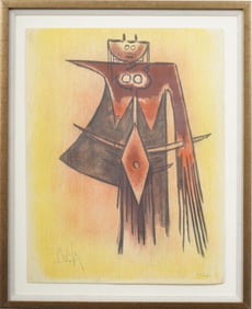 Wifredo Oscar de la Concepcion Lam (1902 - 1982) Signed Cuban Vintage Modernist Print