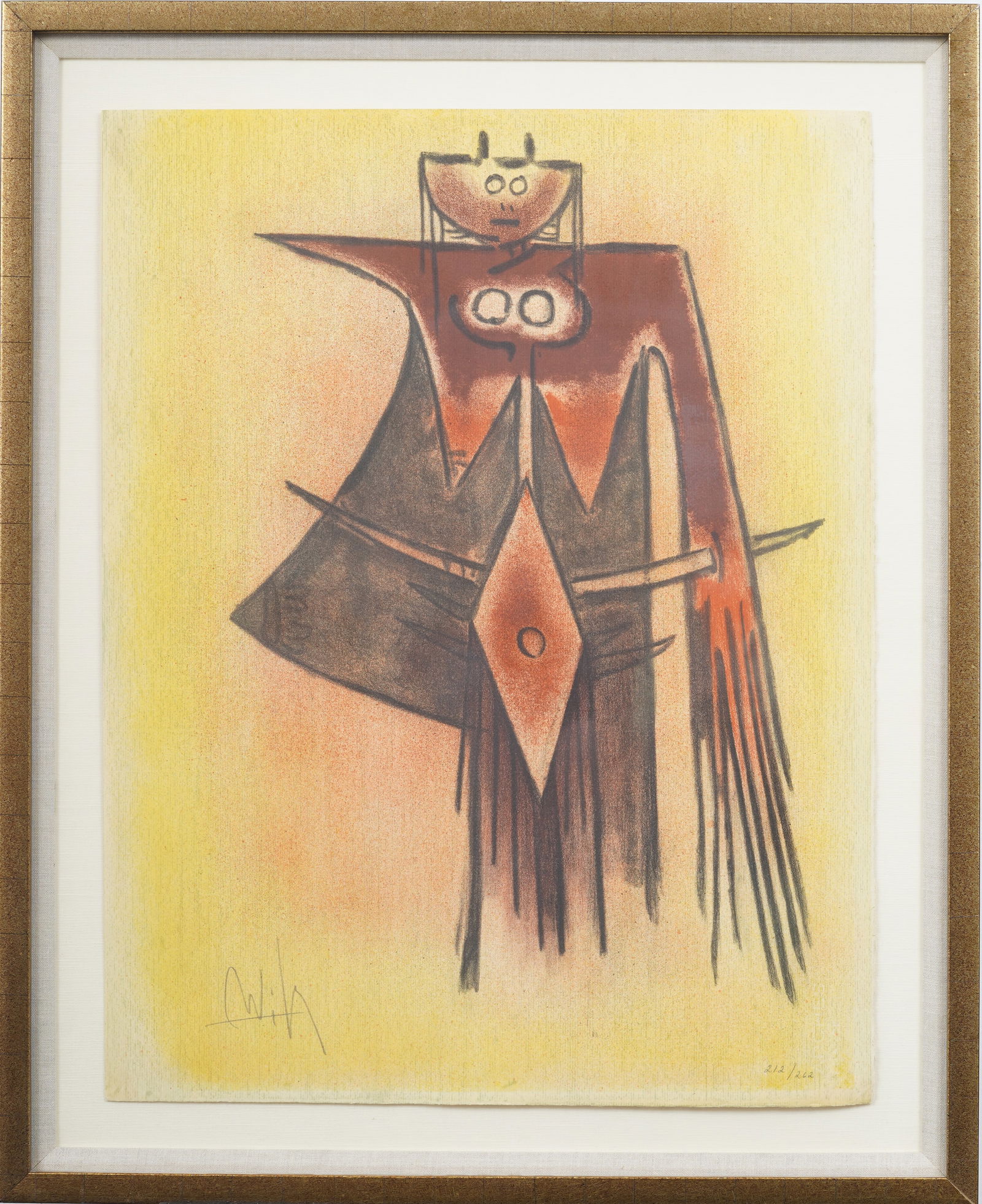Wifredo Oscar de la Concepcion Lam (1902 - 1982) Signed Cuban Vintage Modernist Print (1 of 7)