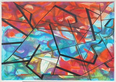 Fred A. Th. Winter (1906-1974) German Modernist Abstract Oil Painting