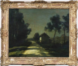 Francois Charles Cachoud (1866-1943) Antique French Nocturnal Framed Large Landscape Painting