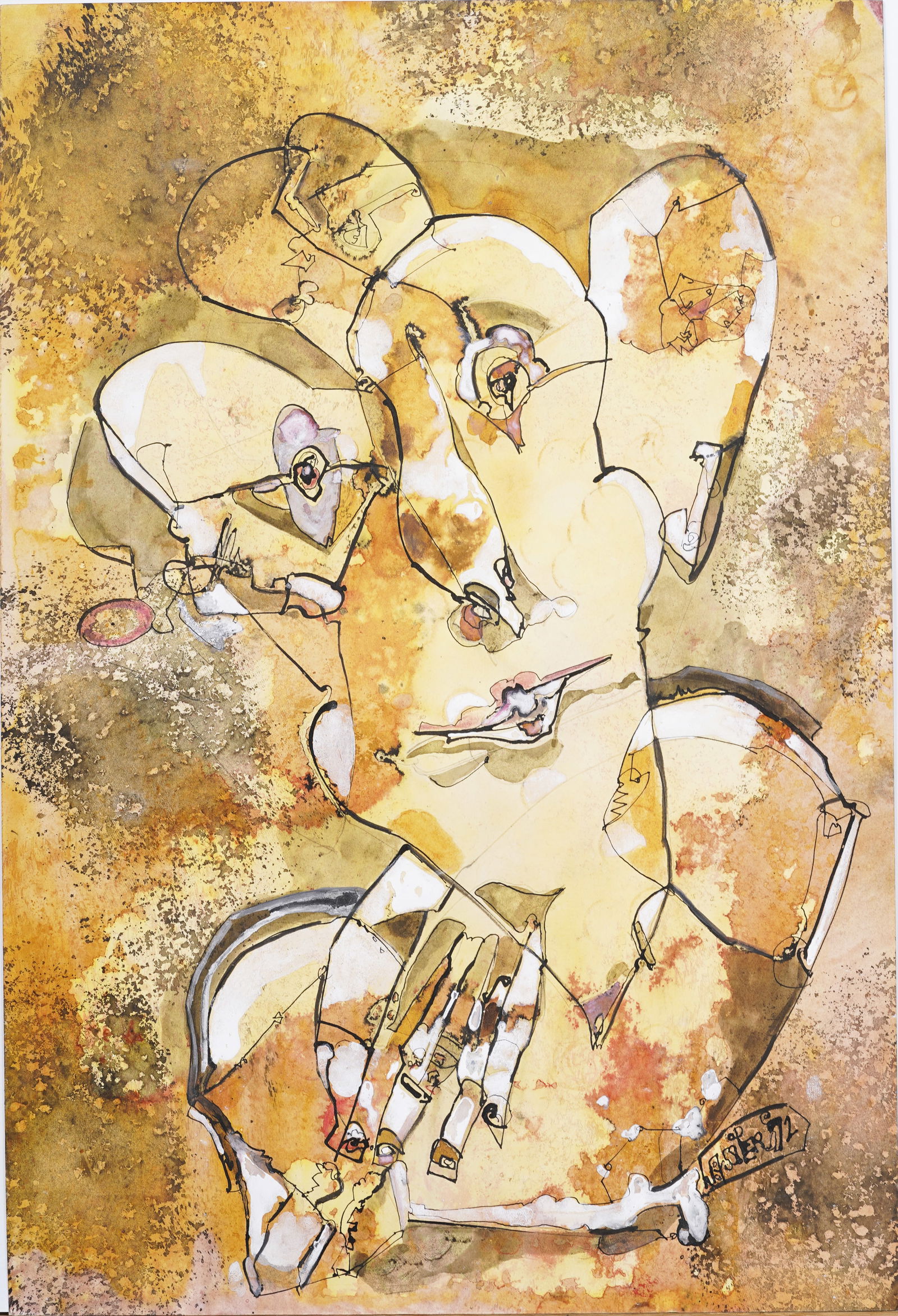 CHARLES KEELING LASSITER (1926-2005, New York) Signed Vintage Modernist Abstract Painting (1 of 6)