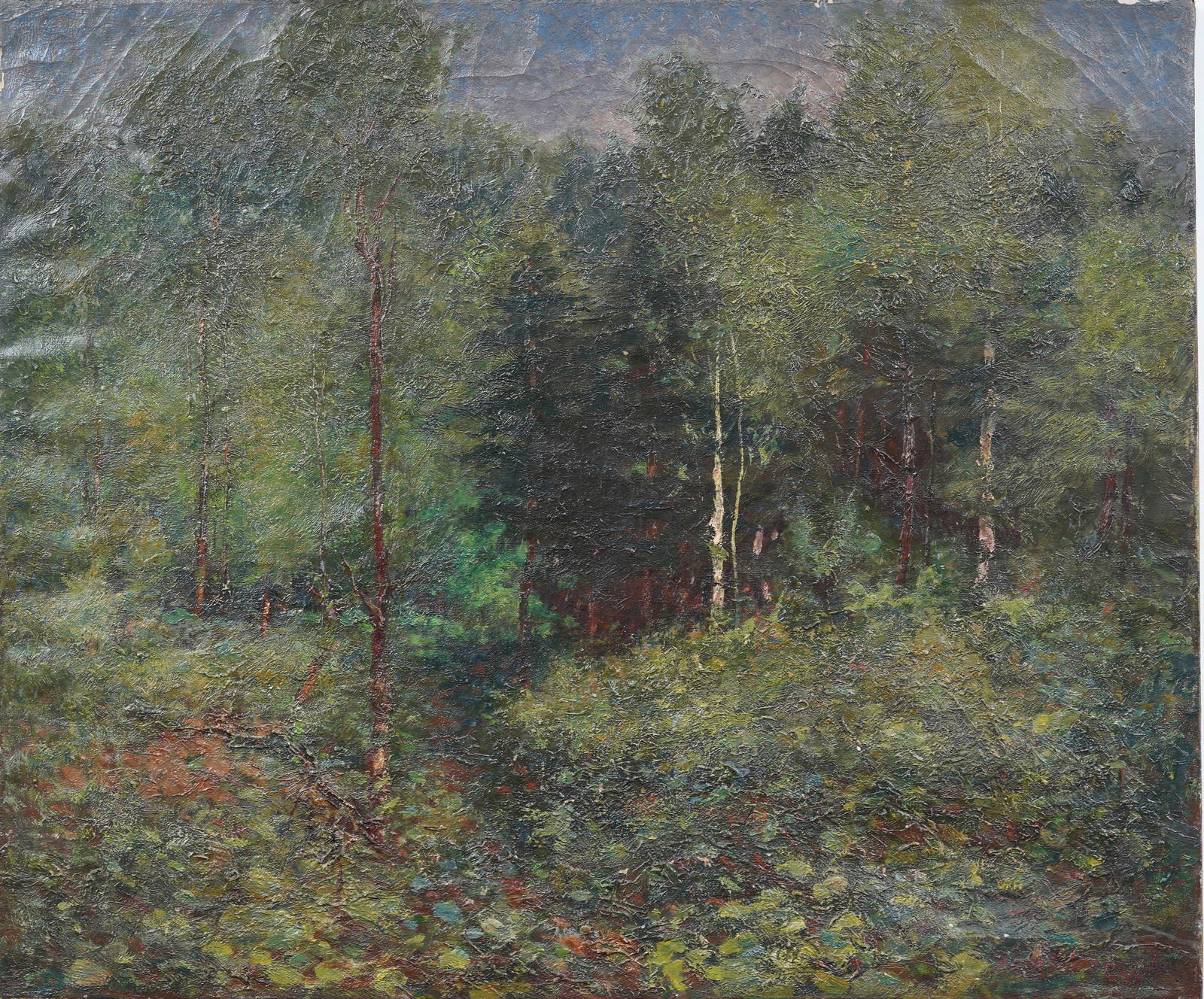 19th Century Antique American Hudson River School Signed Landscape Original Oil Painting (1 of 5)