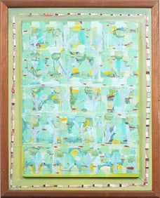 Vintage American Abstract Framed Original Oil Painting