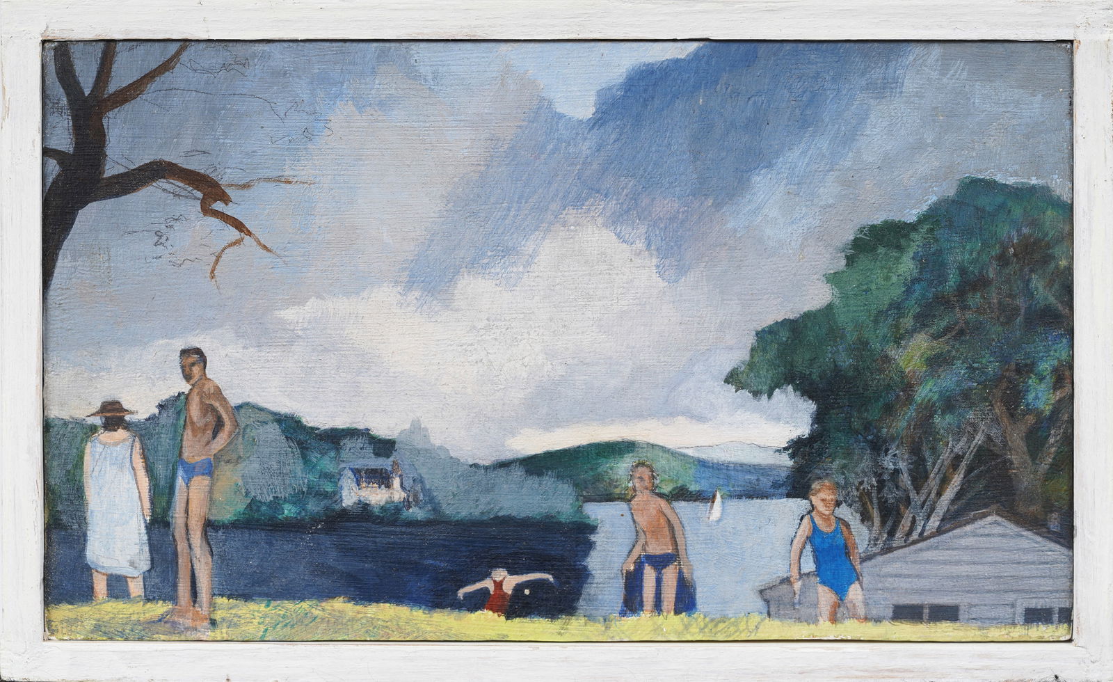 Mary Loomis Yntema Signed American School Modernist Beach Scene Framed Original Oil Painting (1 of 7)