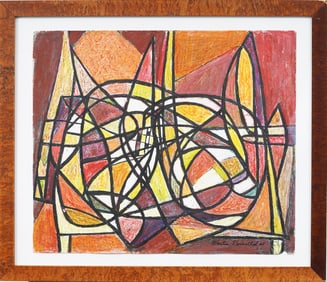 Martin Rosenthal Signed Vintage American Abstract Expressionist Signed Framed Original Oil Painting