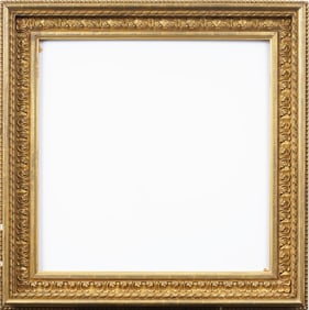 Antique American Fancy Gold Giltwood Ornate Oil Painting Frame