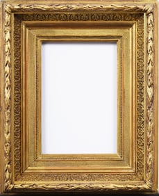 Antique American Fluted Cove Gold Giltwood Wide Oil Painting Frame