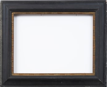 Antique European Dutch Black Ripple Wood Oil Painting Frame