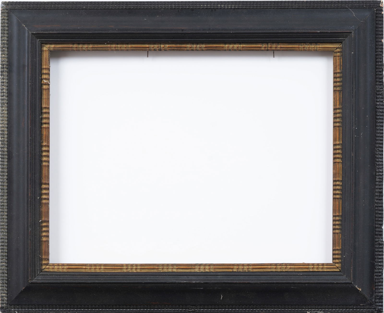 Antique European Dutch Black Ripple Wood Oil Painting Frame (1 of 4)