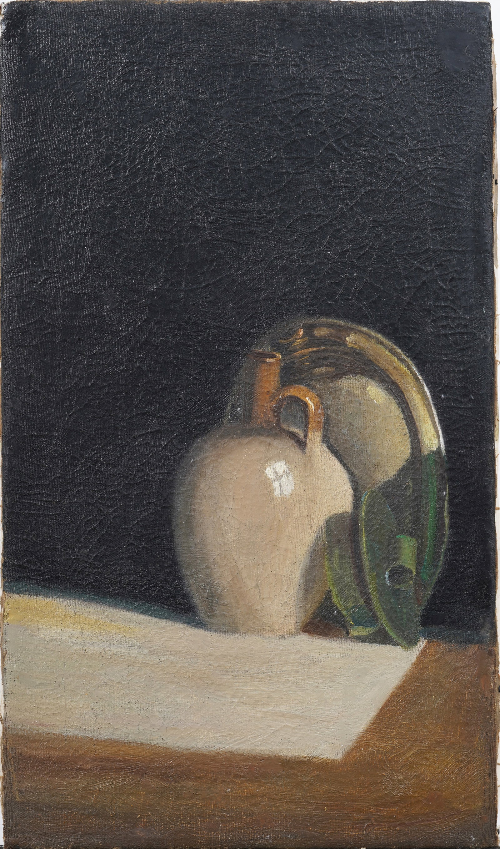 Antique American Realist Still Life Oil Painting: Antique American school oil painting. Oil on canvas. Measuring: 14 by 24 inches overall. Please see all images for condition. Size is measured and written on the back of the painting. The first size i