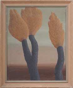Julius Shaier Signed Moodscape Framed American Modernist Abstract Landscape Original Oil Painting