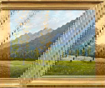 Vintage Signed European Mountain Scene Framed Landscape Rare Original Oil Painting