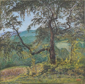 Lloyd Nelson Grofe (B.1900) Antique American Pennsylvania Impressionist Landscape Large Oil Painting
