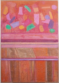 Vintage American Modernist Abstract Expressionist Framed Large Original Oil Painting