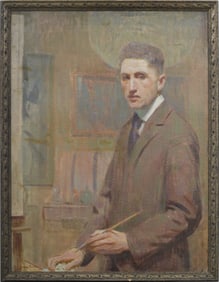 Joseph Sacks (1887-1973) Vintage American Impressionist Male Portrait Framed Original Oil Painting