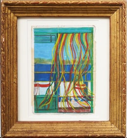 Well Framed Vintage American Signed Abstract Watercolor