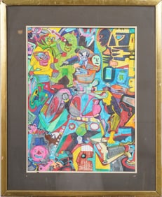 Doug Rochelle Contemporary American Modernist Outsider Abstract Painting