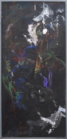 Robert S. Berks (1922-2011) Monumental American Abstract Expressionist MCM Original Oil Painting