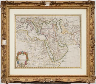 Vintage Guillaume de L'Isle (1675-1726): Map of Turky Arabia & Persia Framed